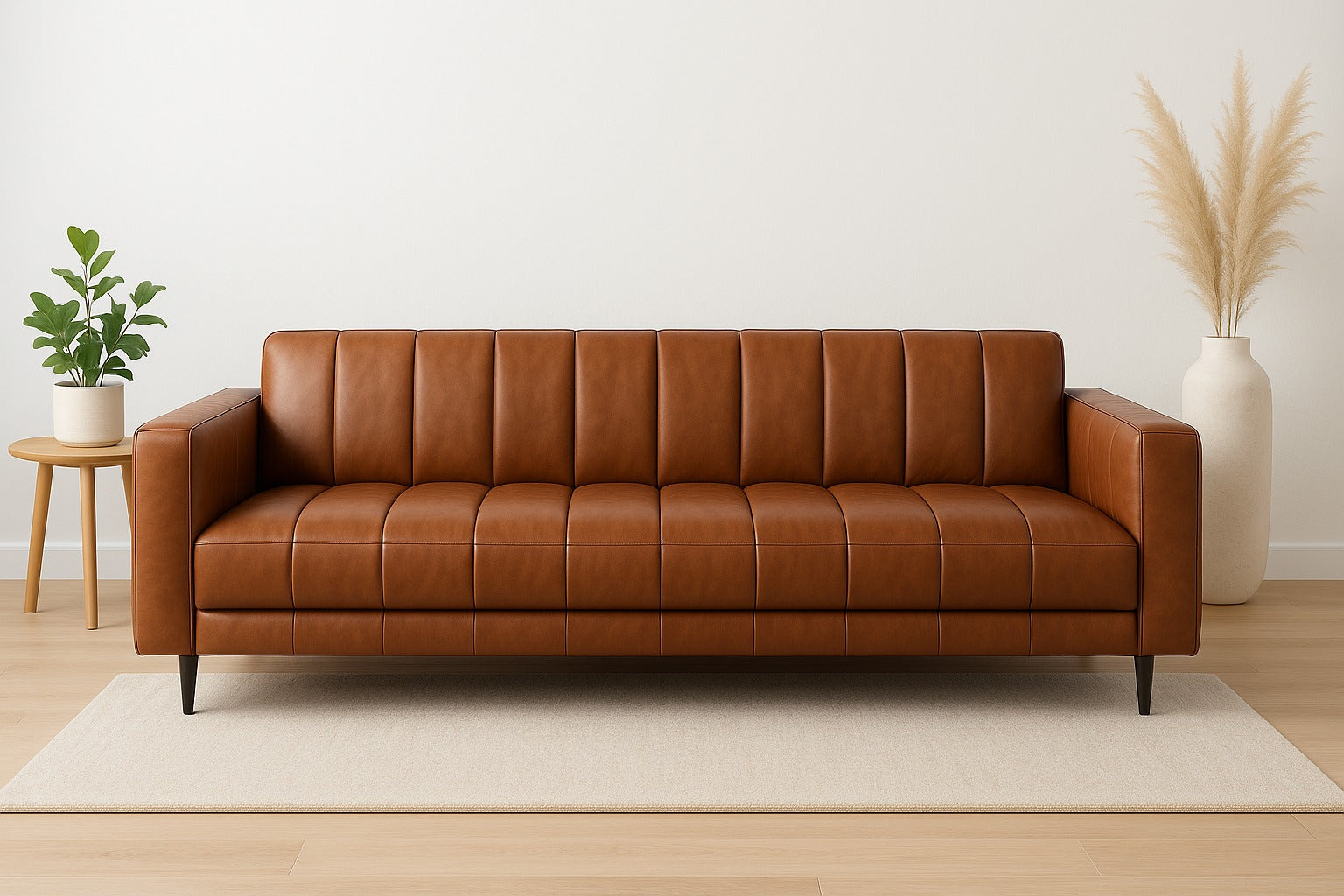 Affluent 3-seater Sofa- Full Cowhide Leather- Brown