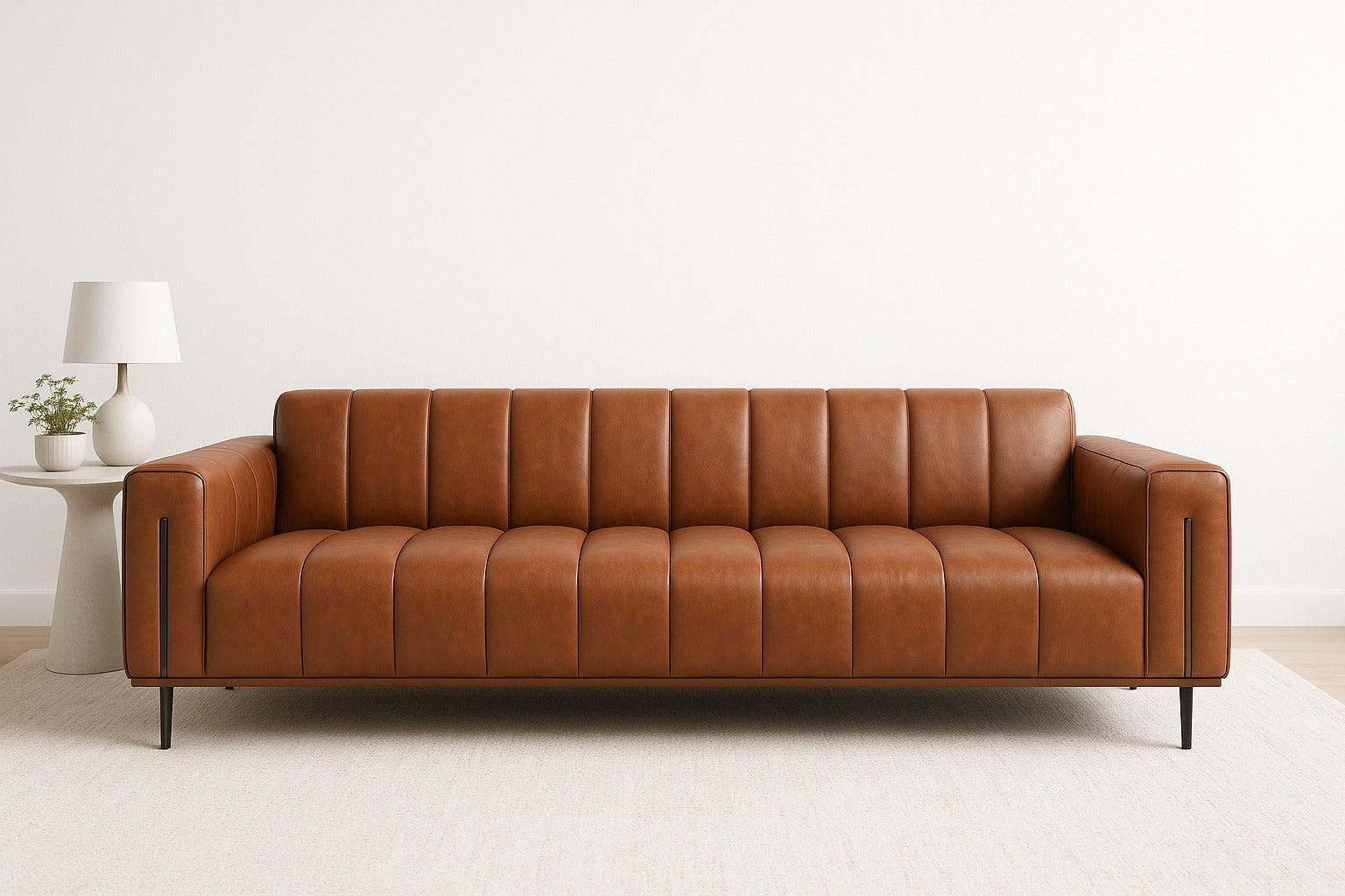 Affluent 3-seater Sofa- Full Cowhide Leather- Brown