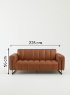 Affluent 3-seater Sofa- Full Cowhide Leather- Brown