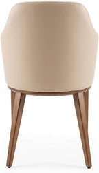 Livora Contour Dining Chairs, Modern Elegant Design, Home Office Hotel Use, Ergonomic Back Support, Solid Ash Wood, Walnut Beige, 43W x 45.5D x 85H cm, Set of 2, 6 kg