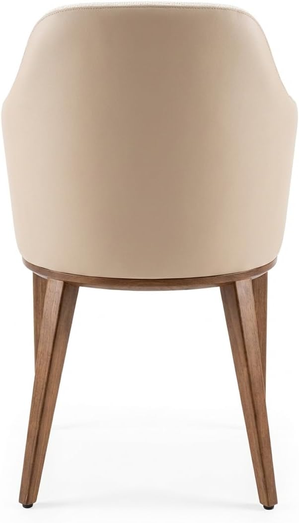 Livora Contour Dining Chairs, Modern Elegant Design, Home Office Hotel Use, Ergonomic Back Support, Solid Ash Wood, Walnut Beige, 43W x 45.5D x 85H cm, Set of 2, 6 kg