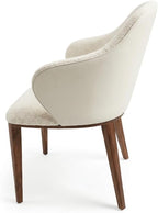Livora Contour Dining Chairs, Modern Elegant Design, Home Office Hotel Use, Ergonomic Back Support, Solid Ash Wood, Walnut Beige, 43W x 45.5D x 85H cm, Set of 2, 6 kg