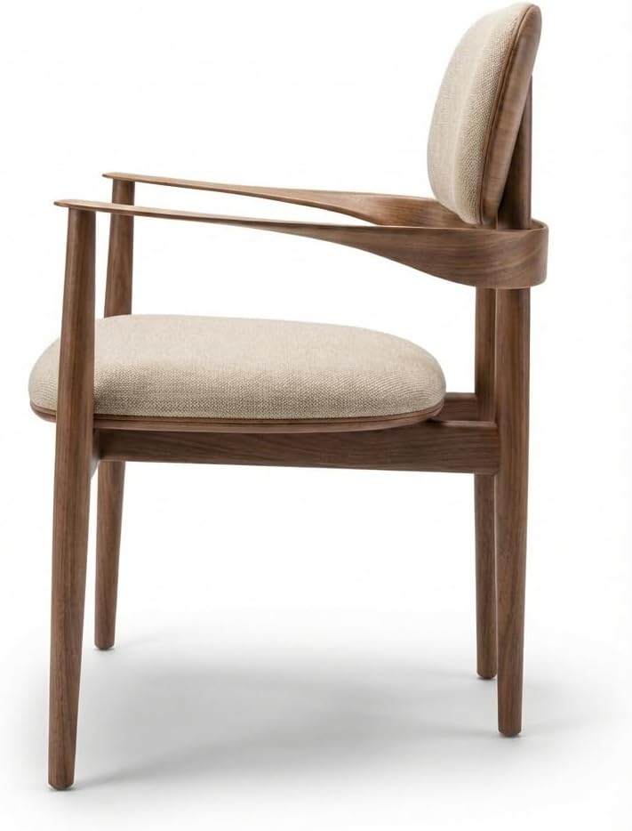 Elara Wooden Arm Lounge Chair – Solid Wood Armchair for Living Room, Office & Reading Corner