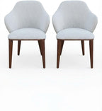 Livora Contour Dining Chairs, Modern Elegant Design, Home Office Hotel Use, Ergonomic Back Support, Solid Ash Wood, Walnut Beige, 43W x 45.5D x 85H cm, Set of 2, 6 kg