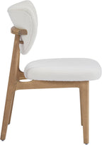 HomeAara Lena Modern Upholstered Accent Chairs Set of 2, Comfortable, Organic Curves, Wooden Legs with Fabric Seat, Ideal for Dining Table/Home/Office