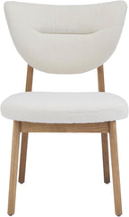 HomeAara Lena Modern Upholstered Accent Chairs Set of 2, Comfortable, Organic Curves, Wooden Legs with Fabric Seat, Ideal for Dining Table/Home/Office