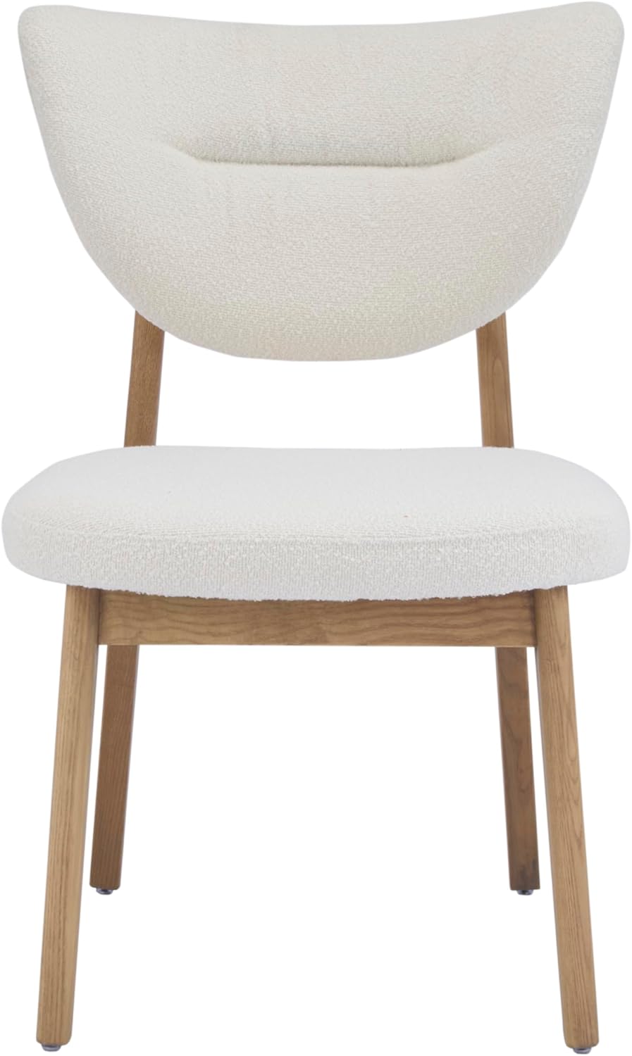 HomeAara Lena Modern Upholstered Accent Chairs Set of 2, Comfortable, Organic Curves, Wooden Legs with Fabric Seat, Ideal for Dining Table/Home/Office