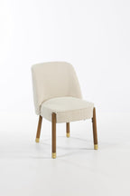 Luxe Accent Dining Chairs Set of 2- Solid Wood Legs with natural Walnut Stain,Textured Fabric-Ideal for Home/Office/Hotel
