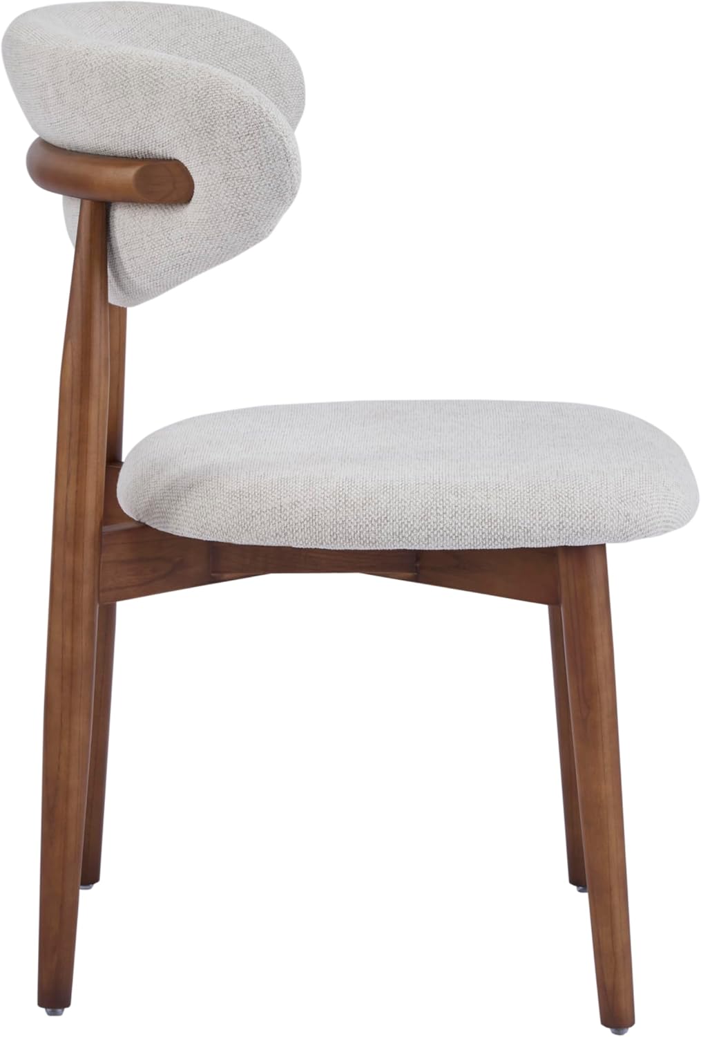 HomeAara Nordella Upholstered Dining Chairs Set of 2 – Curved Back, Fine Texture, Solid Wood Frame. Ideal for Home/Office/Living Room/Lounges