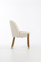 Luxe Accent Dining Chairs Set of 2- Solid Wood Legs with natural Walnut Stain,Textured Fabric-Ideal for Home/Office/Hotel
