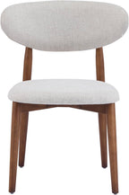 HomeAara Nordella Upholstered Dining Chairs Set of 2 – Curved Back, Fine Texture, Solid Wood Frame. Ideal for Home/Office/Living Room/Lounges
