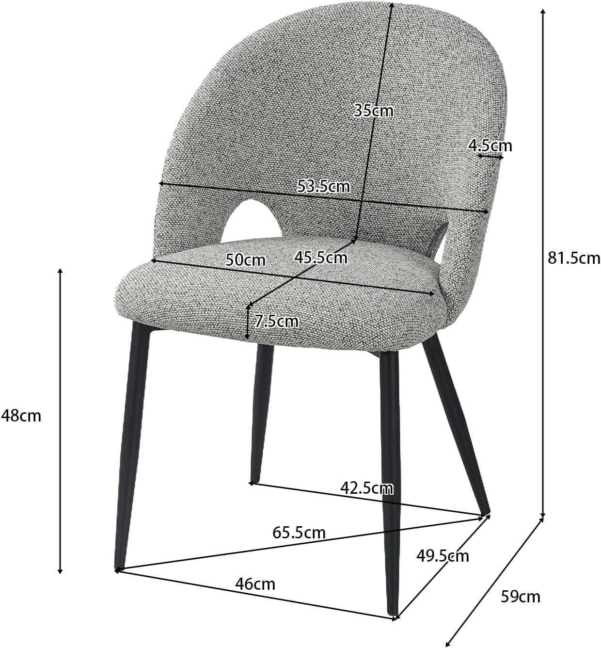 Vento Cutaway Upholstered Chairs Set of 2