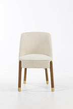 Luxe Accent Dining Chairs Set of 2- Solid Wood Legs with natural Walnut Stain,Textured Fabric-Ideal for Home/Office/Hotel