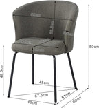 Slate Arc Upholstered Chairs Set of 1
