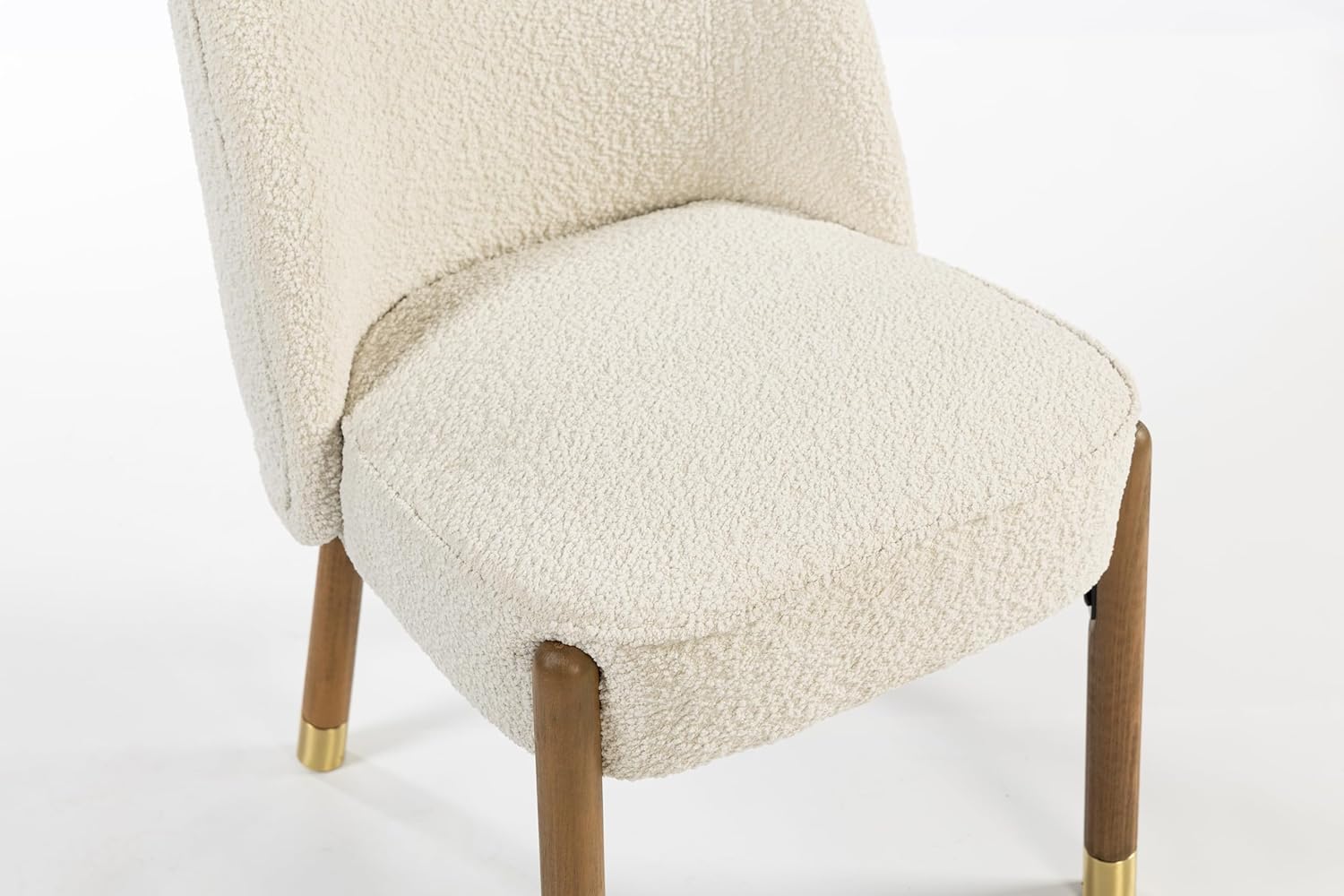 Luxe Accent Dining Chairs Set of 2- Solid Wood Legs with natural Walnut Stain,Textured Fabric-Ideal for Home/Office/Hotel