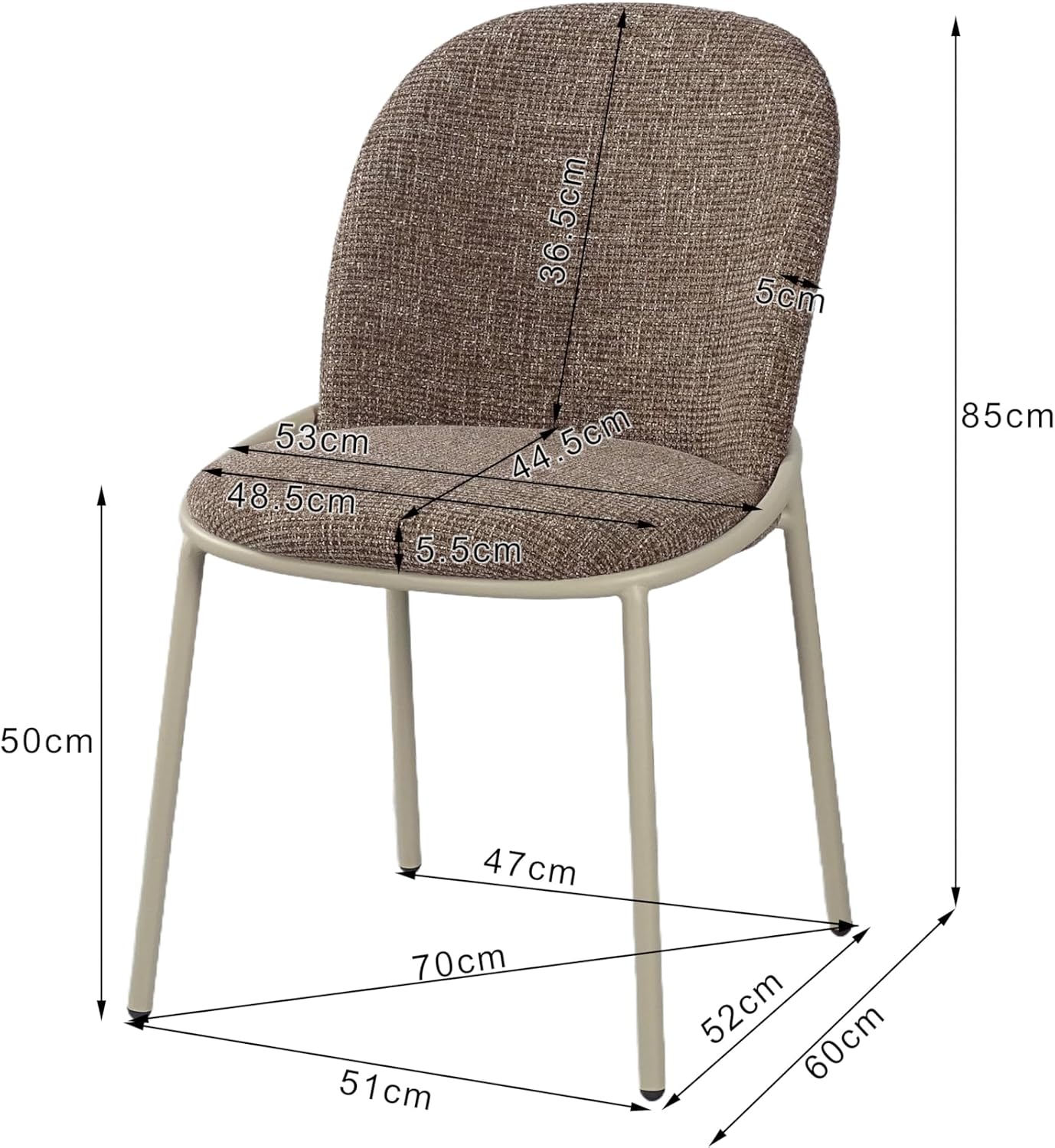 SOLEN Frame Upholstered Chairs Set of 2