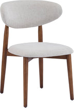 HomeAara Nordella Upholstered Dining Chairs Set of 2 – Curved Back, Fine Texture, Solid Wood Frame. Ideal for Home/Office/Living Room/Lounges