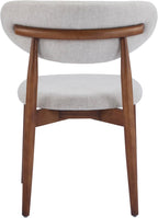 HomeAara Nordella Upholstered Dining Chairs Set of 2 – Curved Back, Fine Texture, Solid Wood Frame. Ideal for Home/Office/Living Room/Lounges