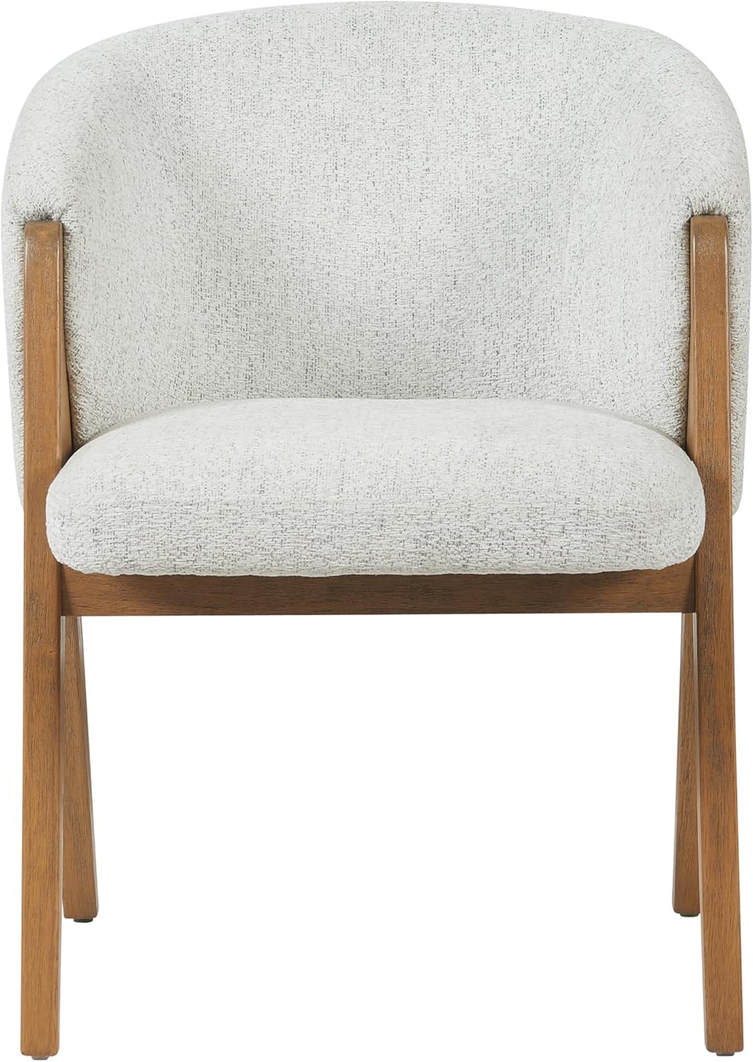 Nordic Cross Leg Chair -Luxurious Solid Wood Legs,Comfortable,Textured Fabric