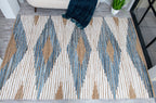 Impeccable Structured Motif Rug - Natural Jute, Denim & Cotton - Rectangle
