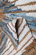 Impeccable Structured Motif Rug - Natural Jute, Denim & Cotton - Rectangle