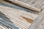 Impeccable Structured Motif Rug - Natural Jute, Denim & Cotton - Rectangle