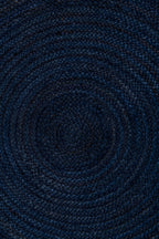 Handmade Braided Area Rug with Grey Center - Jute -Round