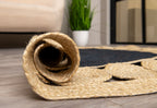 Handmade Braided Area Rug with Grey Center - Jute -Round