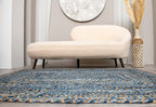 Handcrafted Pattern Rug - Natural Jute & Denim  - Rectangle