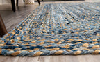Handcrafted Pattern Rug - Natural Jute & Denim  - Rectangle