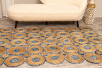 Exquisite Handwoven Braided Rug - Jute and Denim - Bubble Design