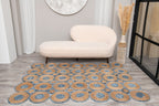 Exquisite Handwoven Braided Rug - Jute and Denim - Bubble Design
