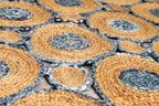 Exquisite Handwoven Braided Rug - Jute and Denim - Bubble Design