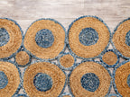 Exquisite Handwoven Braided Rug - Jute and Denim - Bubble Design