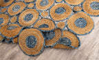 Exquisite Handwoven Braided Rug - Jute and Denim - Bubble Design