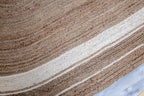 Homespun Braided Rug - Natural Jute with White Border  - Oval
