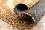 Homespun Braided Rug - Natural Jute with White Border  - Oval