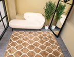 Microfiber Moroccan Trellis Rug - Beige and Cream- Rectangle