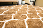 Microfiber Moroccan Trellis Rug - Beige and Cream- Rectangle