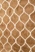 Microfiber Moroccan Trellis Rug - Beige and Cream- Rectangle