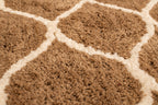 Microfiber Moroccan Trellis Rug - Beige and Cream- Rectangle
