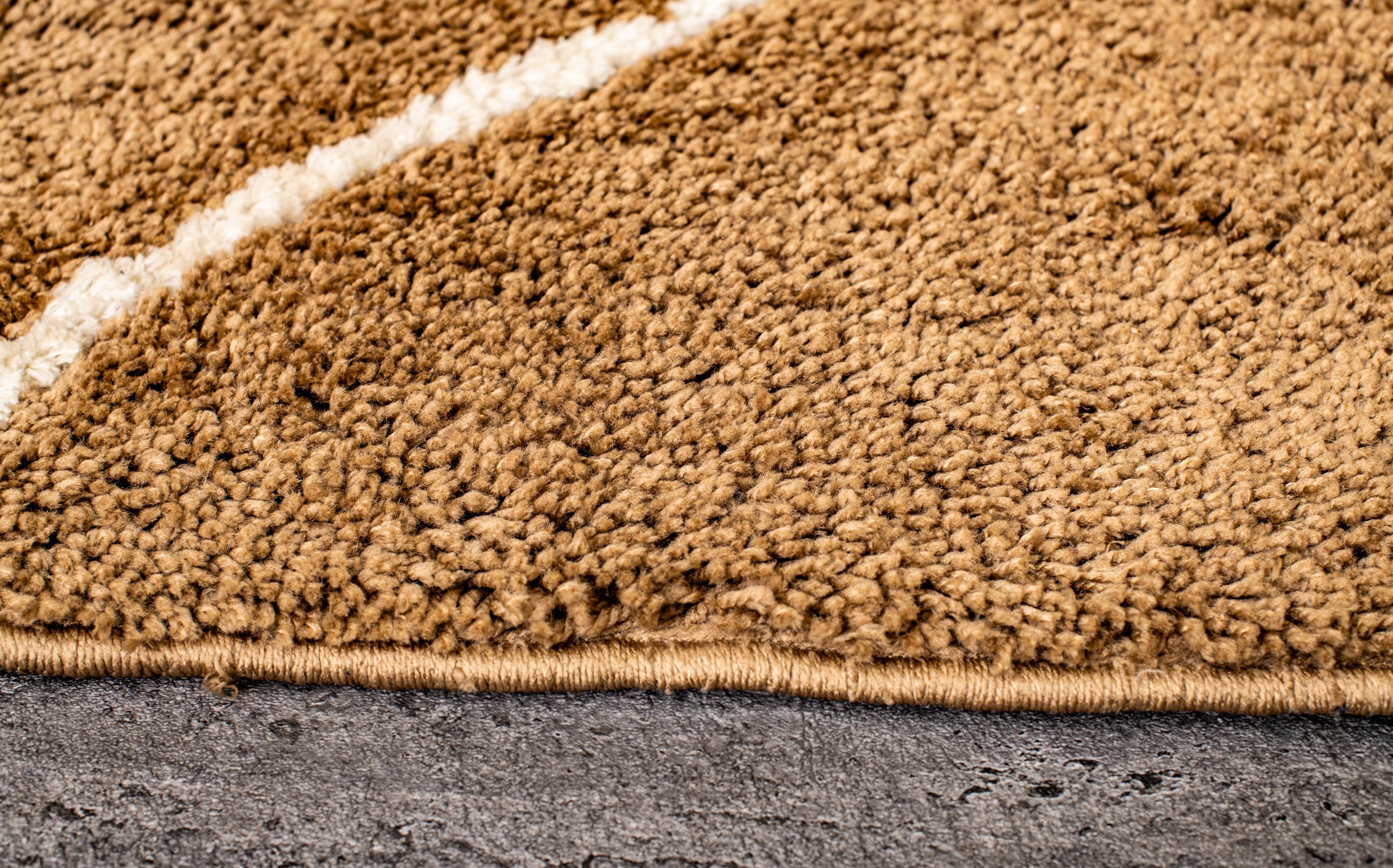 Microfiber Moroccan Geometric Rug - Beige and Cream- Rectangle