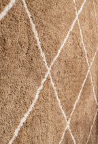 Microfiber Moroccan Geometric Rug - Beige and Cream- Rectangle