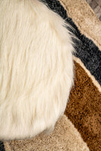 Sumptuous Fluffy Fur Ottoman - Premium Long Fur - White
