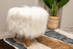 Sumptuous Fluffy Fur Ottoman - Premium Long Fur - White