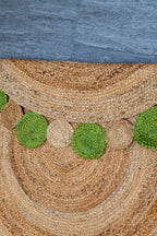 Eco-Chic Rug with Green Circular Border - Jute -Round