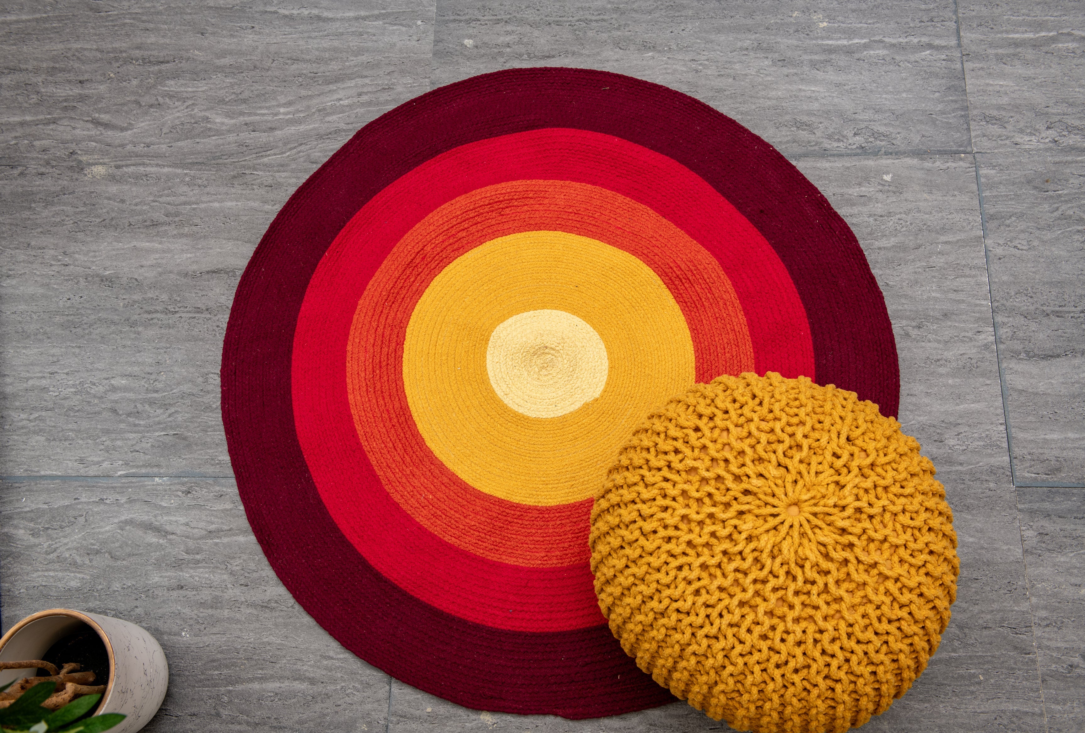 Aurora Glow Rug - Cotton -Round