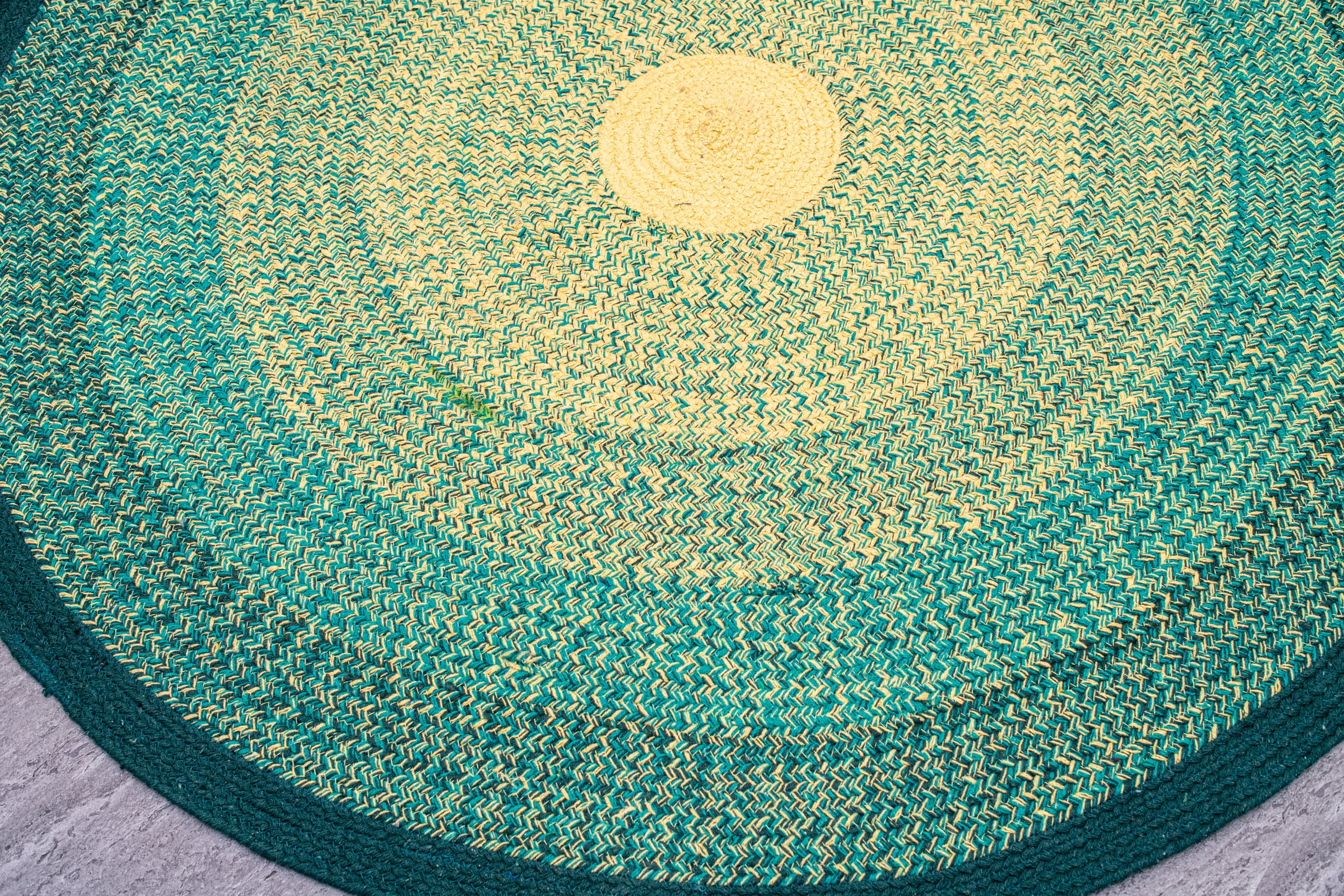 Green Wilderness Ombre Rug - Cotton -Round
