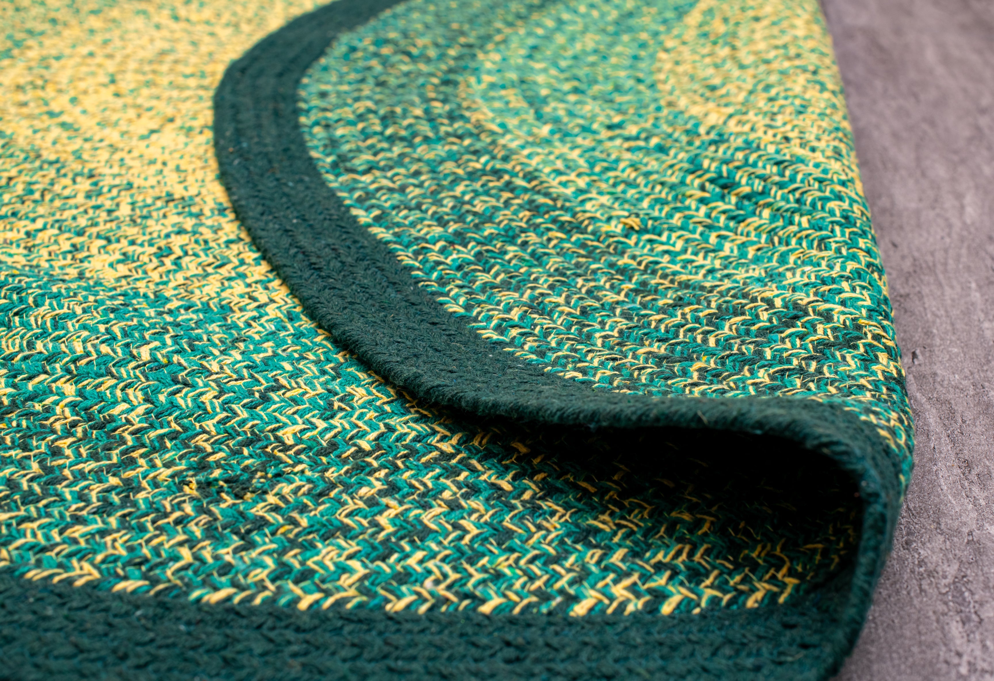 Green Wilderness Ombre Rug - Cotton -Round