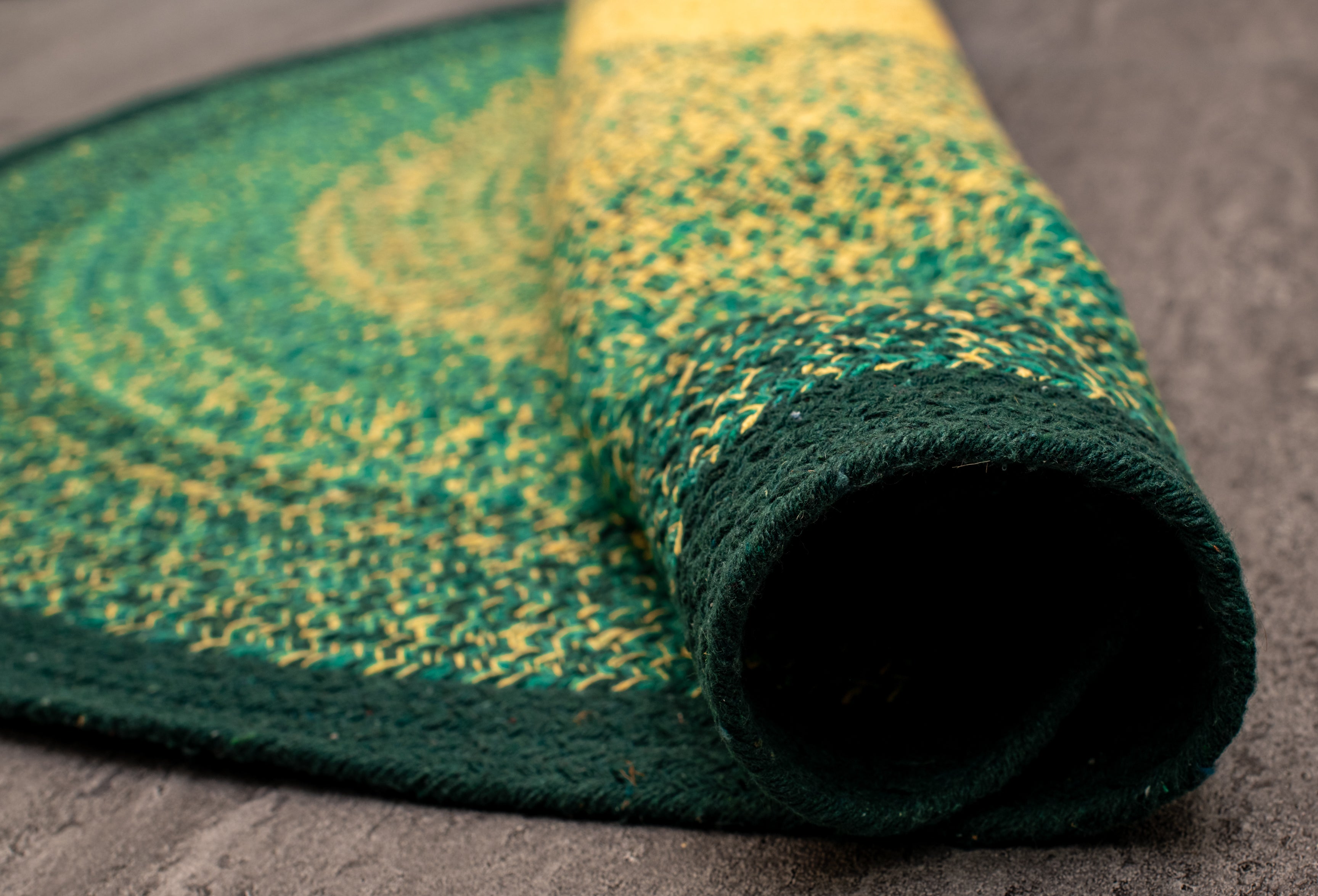 Green Wilderness Ombre Rug - Cotton -Round